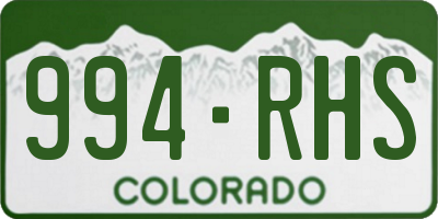 CO license plate 994RHS