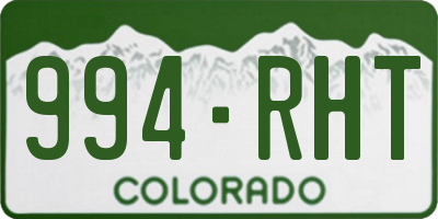 CO license plate 994RHT