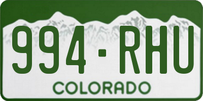 CO license plate 994RHU