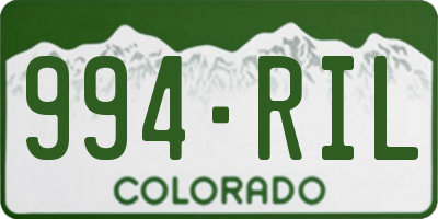 CO license plate 994RIL
