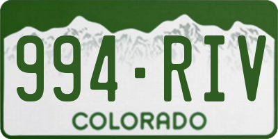 CO license plate 994RIV