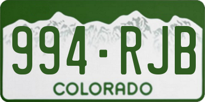 CO license plate 994RJB