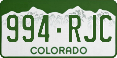 CO license plate 994RJC