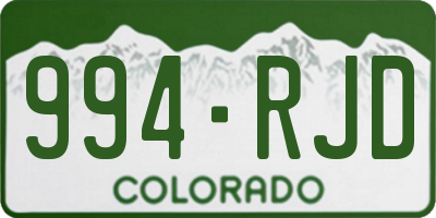 CO license plate 994RJD