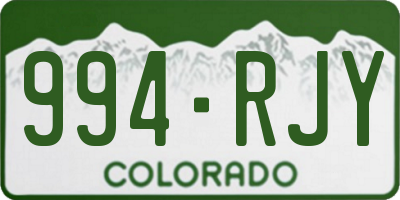 CO license plate 994RJY