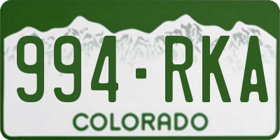 CO license plate 994RKA