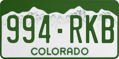 CO license plate 994RKB