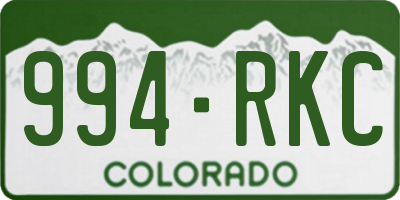 CO license plate 994RKC