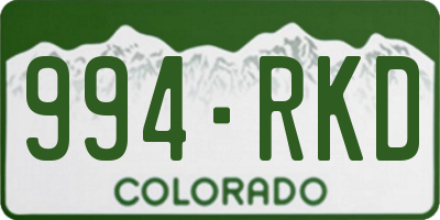 CO license plate 994RKD