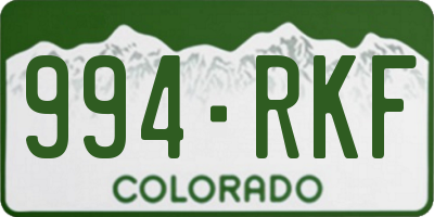 CO license plate 994RKF
