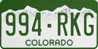 CO license plate 994RKG