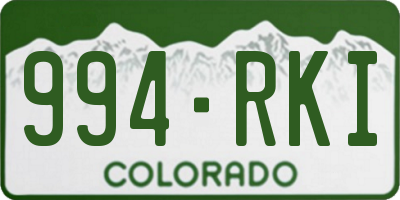 CO license plate 994RKI