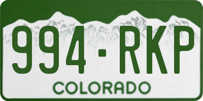 CO license plate 994RKP