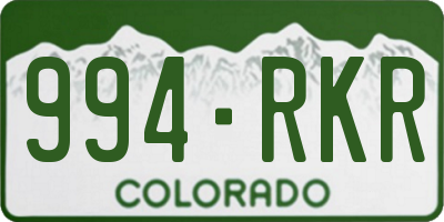 CO license plate 994RKR