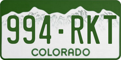 CO license plate 994RKT