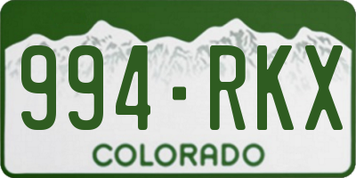 CO license plate 994RKX