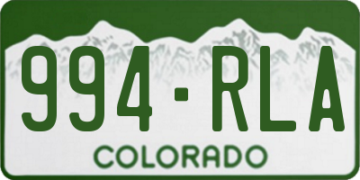 CO license plate 994RLA