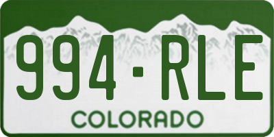 CO license plate 994RLE