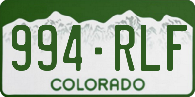 CO license plate 994RLF