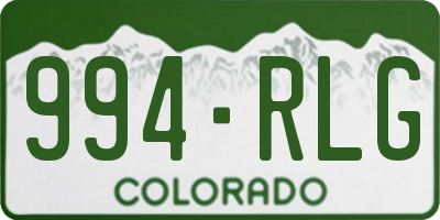CO license plate 994RLG