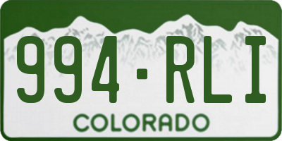 CO license plate 994RLI