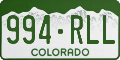 CO license plate 994RLL