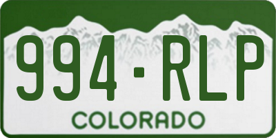 CO license plate 994RLP