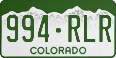CO license plate 994RLR