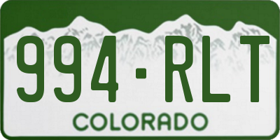 CO license plate 994RLT