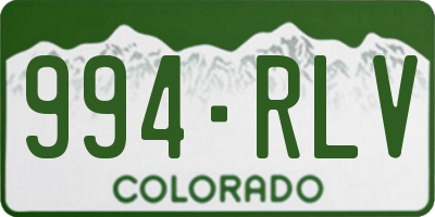 CO license plate 994RLV