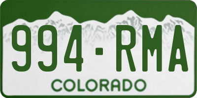 CO license plate 994RMA