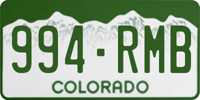 CO license plate 994RMB