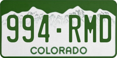 CO license plate 994RMD