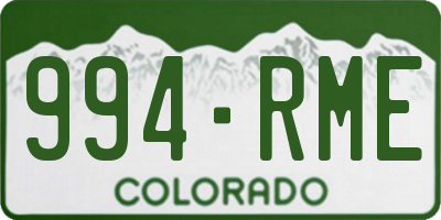 CO license plate 994RME