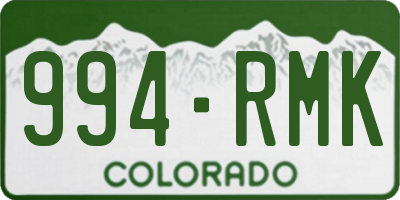 CO license plate 994RMK