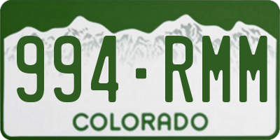 CO license plate 994RMM
