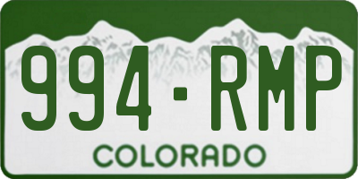 CO license plate 994RMP