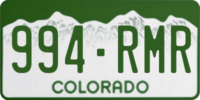 CO license plate 994RMR