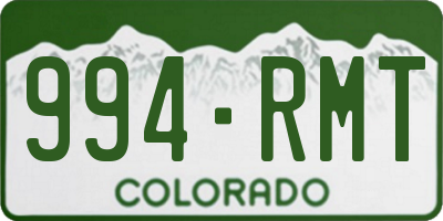 CO license plate 994RMT