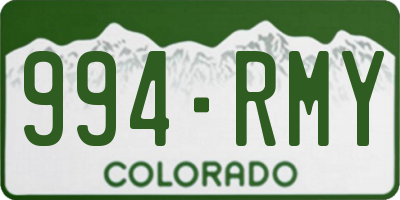 CO license plate 994RMY