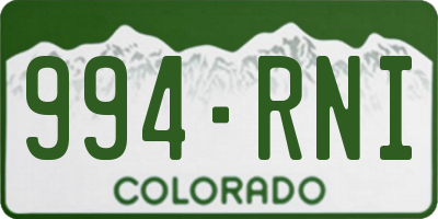 CO license plate 994RNI