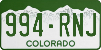 CO license plate 994RNJ
