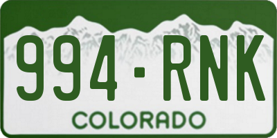CO license plate 994RNK
