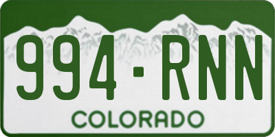 CO license plate 994RNN