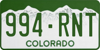 CO license plate 994RNT