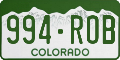 CO license plate 994ROB