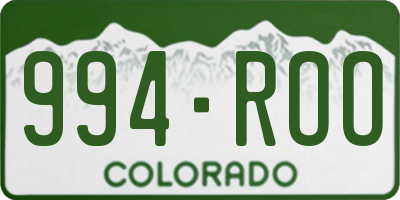 CO license plate 994ROO
