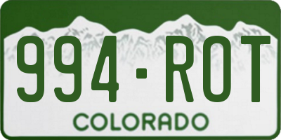 CO license plate 994ROT