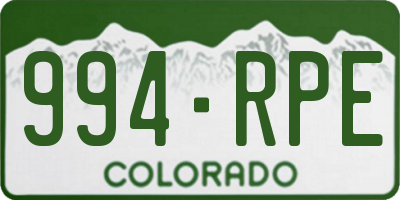 CO license plate 994RPE