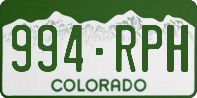 CO license plate 994RPH